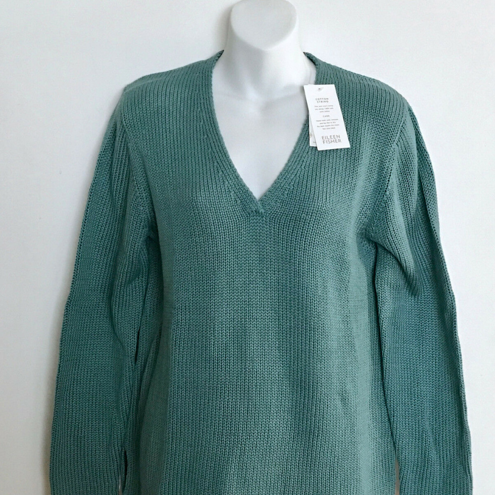 💰💰💰 SOLD NWT Eileen Fisher Cotton V Neck Sweater